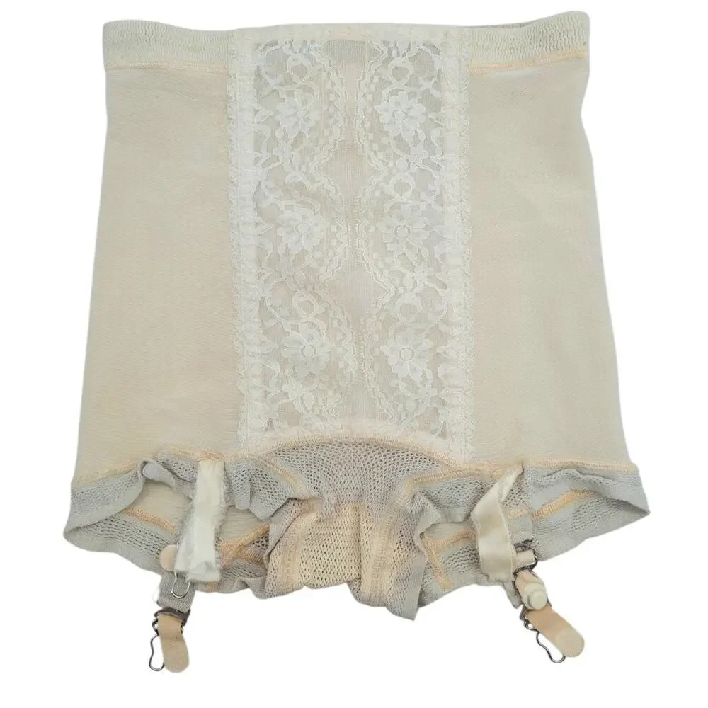Hollywood Vassarette Ivory Lace Girdle Pin Up Vintage Lingerie‎ Glamour
